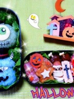 ハロウィン☆マイク&サリー☆キャラ弁-レシピのメイン写真