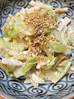 ゆで鶏とキャベツのゴママヨネーズ和え-レシピのメイン写真