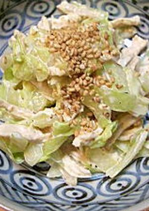 ゆで鶏とキャベツのゴママヨネーズ和え-レシピのメイン写真