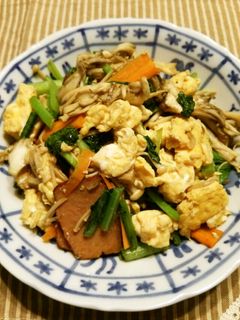 小松菜*きのこと焼豚の中華味炒め♪-レシピのメイン写真