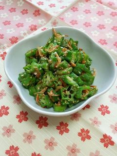 ☆おくらと干しエビのごま和え☆-レシピのメイン写真