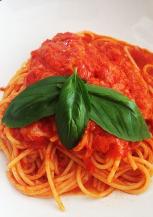トマトソースとモッツァレラのパスタ♪-レシピのメイン写真
