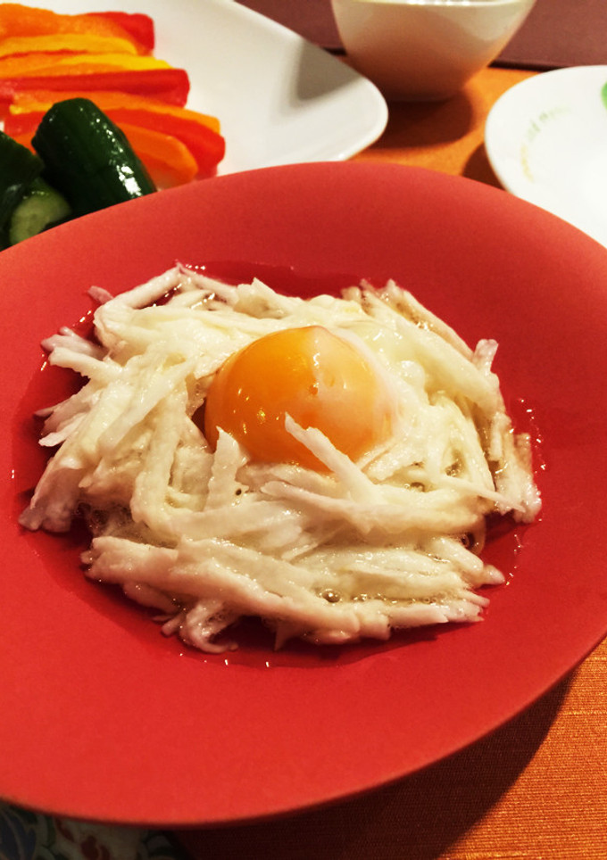冷凍卵黄のせ長芋そうめん-レシピのメイン写真