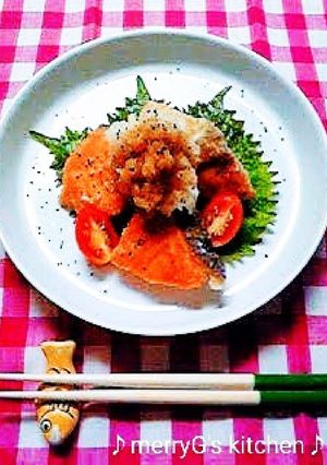 サーモンのおろしポン酢ソース添え-レシピのメイン写真