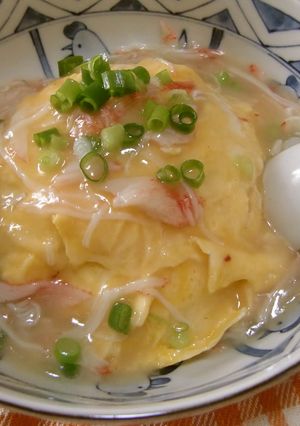 カップ麺アレンジ★とろとろ卵のかに玉丼！-レシピのメイン写真