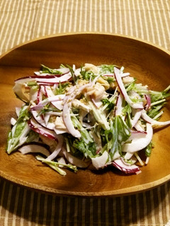 水菜×紫玉葱!ホタテ缶サラダ♪-レシピのメイン写真