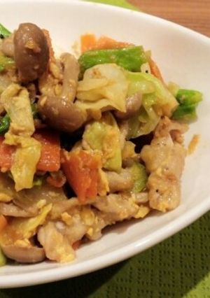 簡単！やさしい味の豚とキャベツの卵炒め-レシピのメイン写真