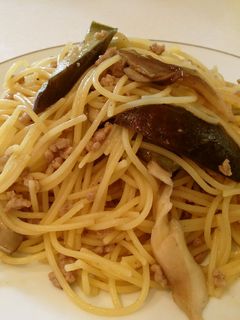 挽肉・ナス・エリンギの和パスタ-レシピのメイン写真