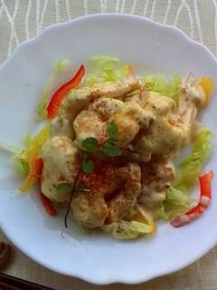 家にある材料で作る◎お店みたいなエビマヨ by 郁