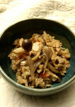 鶏肉ときのこの炊きこみご飯…しっかり味-レシピのメイン写真
