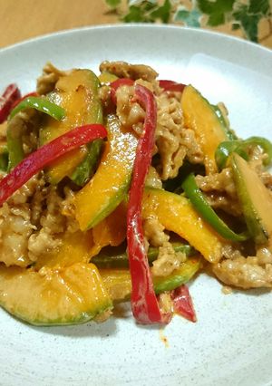 豚肉かぼちゃピーマンの☆ピリ辛マヨ炒め★-レシピのメイン写真