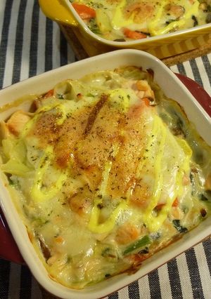 糖質制限ダイエット！鮭グラタン-レシピのメイン写真