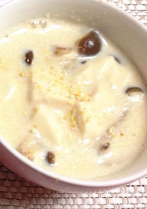 ☆キノコと豆腐の豆乳スープ☆ゆず風味☆-レシピのメイン写真