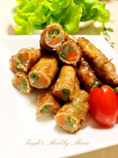 野菜の豚肉巻き♡お弁当-レシピのメイン写真