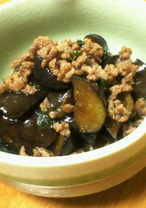 茄子とひき肉の甘辛炒め煮-レシピのメイン写真