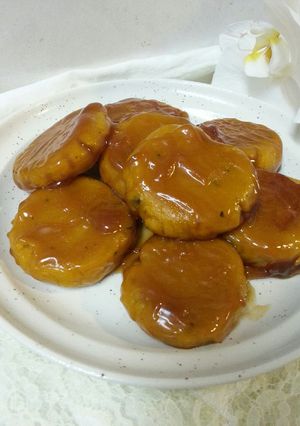かぼちゃ餅のみたらし和え-レシピのメイン写真