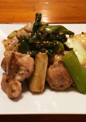 長ネギと鶏肉の粒マスタード炒め-レシピのメイン写真
