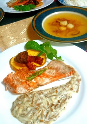 鮭と松茸のホイル焼☆きのこクリームソース-レシピのメイン写真