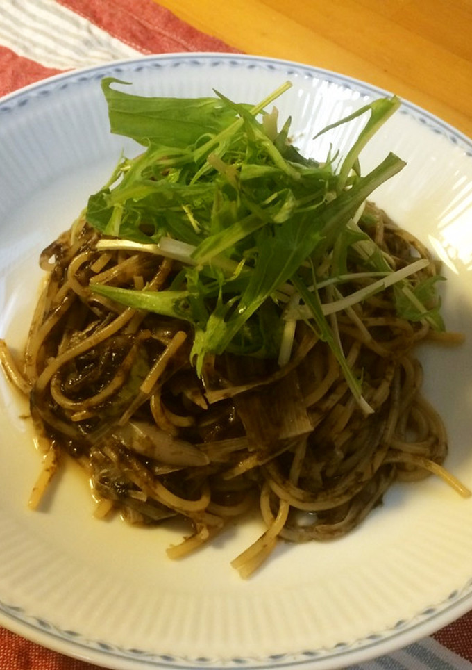 焼き海苔で簡単！とろとろ海苔ネギパスタ。-レシピのメイン写真