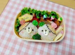 お弁当ハロウィン つぎはぎ うさぎ くま-レシピのメイン写真