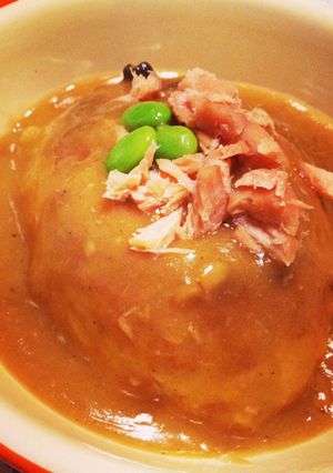 鮭とキノコクリームの和風ハンバーグ-レシピのメイン写真