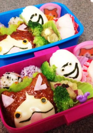 ジバニャンとウィスパー キャラ弁-レシピのメイン写真