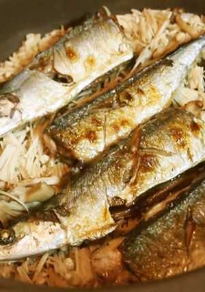 ♡干しキノコと秋刀魚の炊き込みご飯♡-レシピのメイン写真