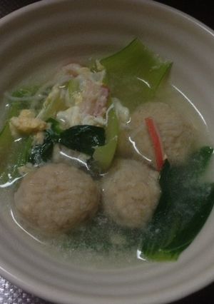 チンゲン菜と肉団子にスープ-レシピのメイン写真