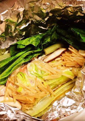 旬の秋鮭で！なめたけとマヨのホイル焼き-レシピのメイン写真