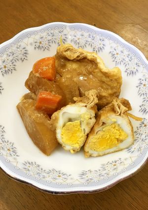 だし糀を使った卵入り巾着煮-レシピのメイン写真