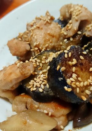 茄子と鶏のゴマ味噌てり焼き-レシピのメイン写真