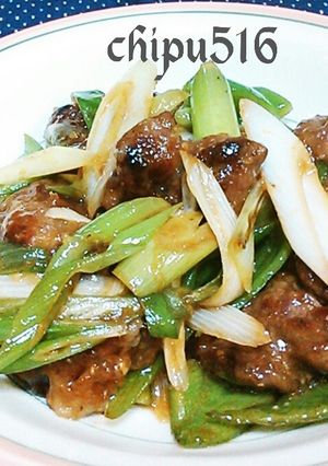 超簡単子供が喜ぶ牛肉とピーマンとネギ炒め-レシピのメイン写真