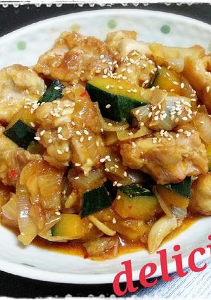 鶏肉とかぼちゃの甘辛煮-レシピのメイン写真