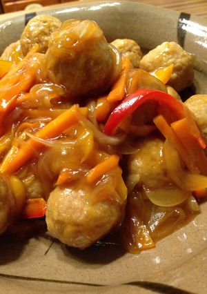 肉団子の甘酢あんかけ （冷凍肉団子)-レシピのメイン写真