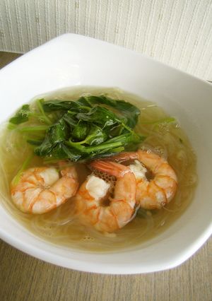 海老と三つ葉の春雨スープ*-レシピのメイン写真