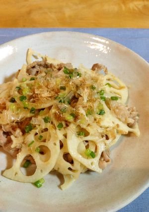 豚肉とレンコンの梅肉炒め-レシピのメイン写真