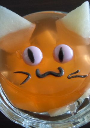 ハロウィンに ゼリーをデコってネコさん-レシピのメイン写真