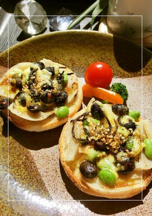 蓮根とお豆の和トースト-レシピのメイン写真
