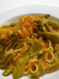 インゲン豆いっぱいトマトパスタ-レシピのメイン写真