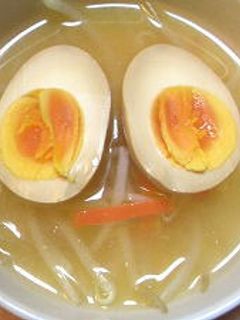 煮卵入りモヤシスープ-レシピのメイン写真