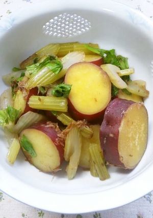 さつま芋とセロリの煮物-レシピのメイン写真
