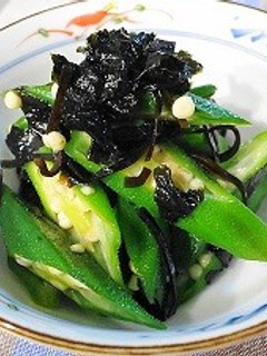 オクラの海苔と塩昆布の和え-レシピのメイン写真