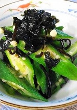 オクラの海苔と塩昆布の和え-レシピのメイン写真