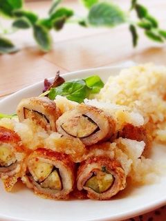 ✿茄子の豚バラ巻き♡バターおろしポン酢✿-レシピのメイン写真