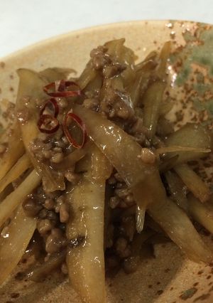 甘辛☆ご飯もりもりひき肉牛蒡炒め-レシピのメイン写真