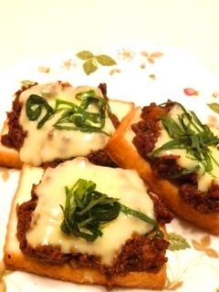 厚揚げの肉味噌ピザ-レシピのメイン写真