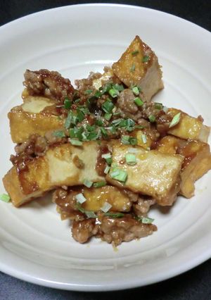 厚揚げとひき肉の甘辛オイスター炒め-レシピのメイン写真