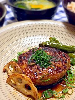 蓮根入り つくね照焼きハンバーグ-レシピのメイン写真