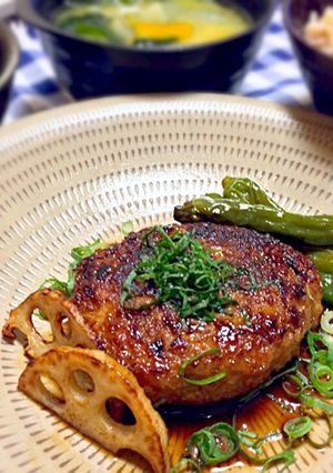 蓮根入り つくね照焼きハンバーグ-レシピのメイン写真