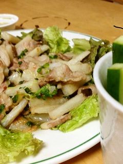 豚バラ、山芋炒め-レシピのメイン写真